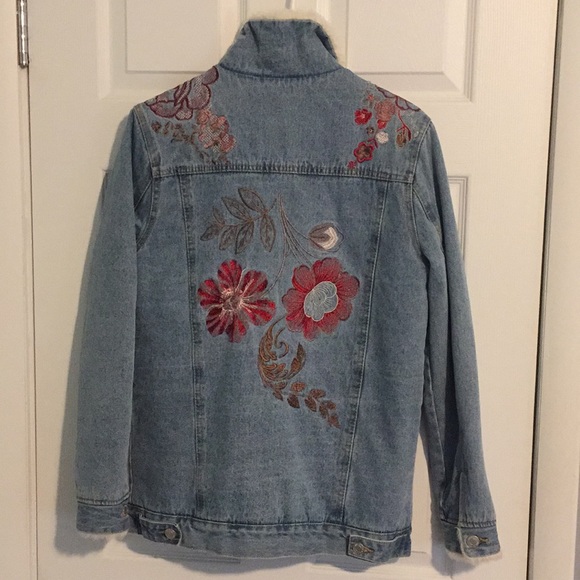 Jackets & Blazers - Embroidered jean jacket